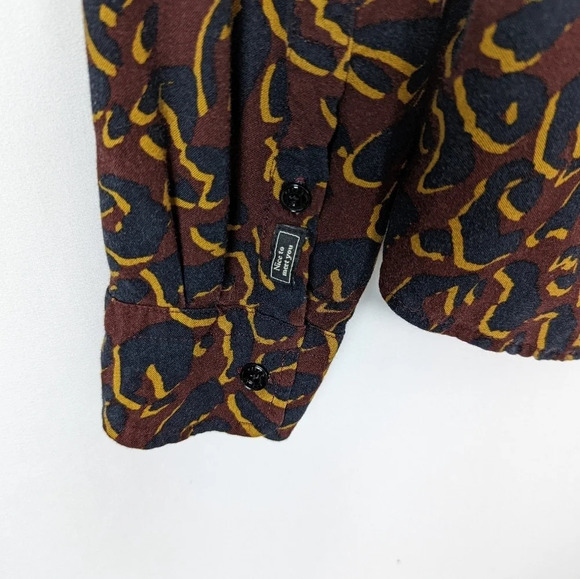 Scotch & Soda Size L Party Animal Leopard Spotted Print Button Front Blouse Top - Picture 6 of 13